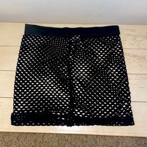 Black fishnet mini shirt